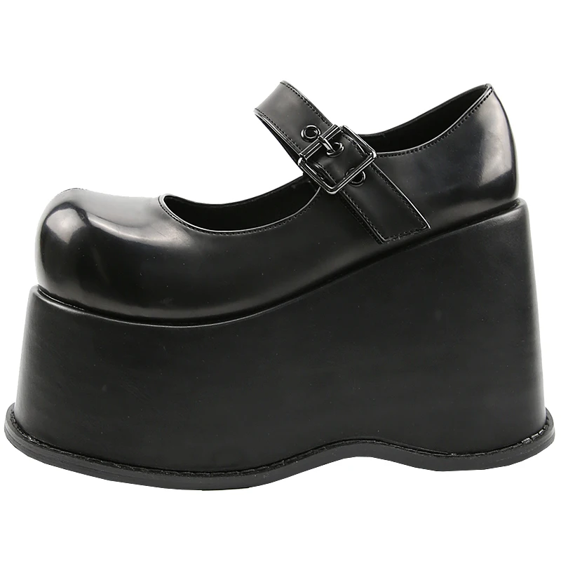 Women Lolita Belt Buckle Round Toe Gothic Punk Pumps Shoes Platform Wedge High 12CM Heel Creepers Japanese Harajuku Dark JK
Women Lolita Belt Buckle Round Toe Gothic Punk Pumps Shoes Platform Wedge High 12CM Heel Creepers Japanese Harajuku Dark JK