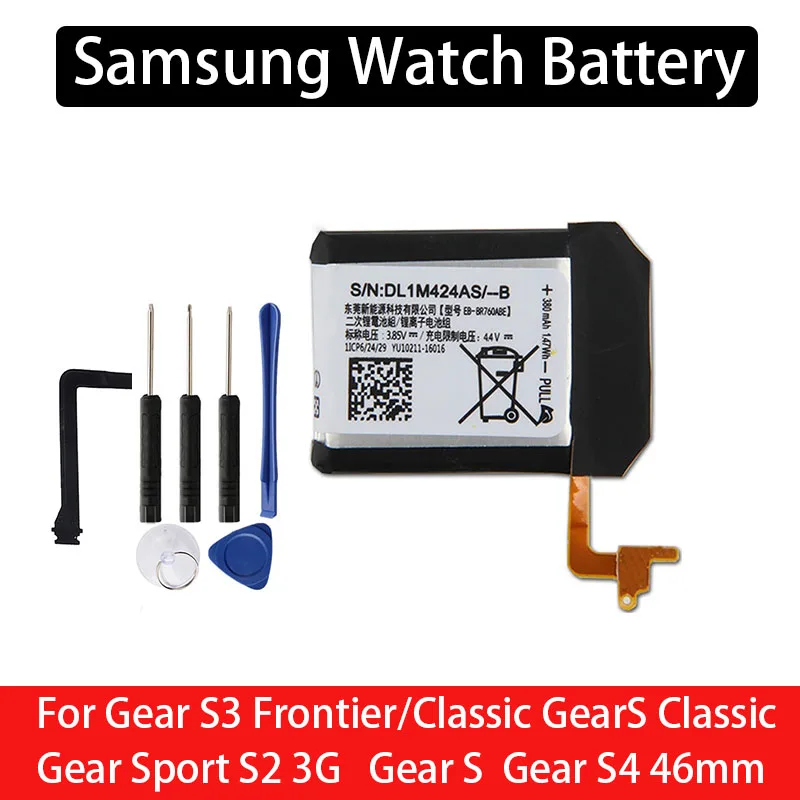 Replace Battery For Samsung Watch EB-BR760ABE Gear S3 Frontier R760 SM-R765 S2 3G Classic SM-R720 Gear S SM-R750 Gear S4 46mm
Replace Battery For Samsung Watch EB-BR760ABE Gear S3 Frontier R760 SM-R765 S2 3G Classic SM-R720 Gear S SM-R750 Gear S4 46mm