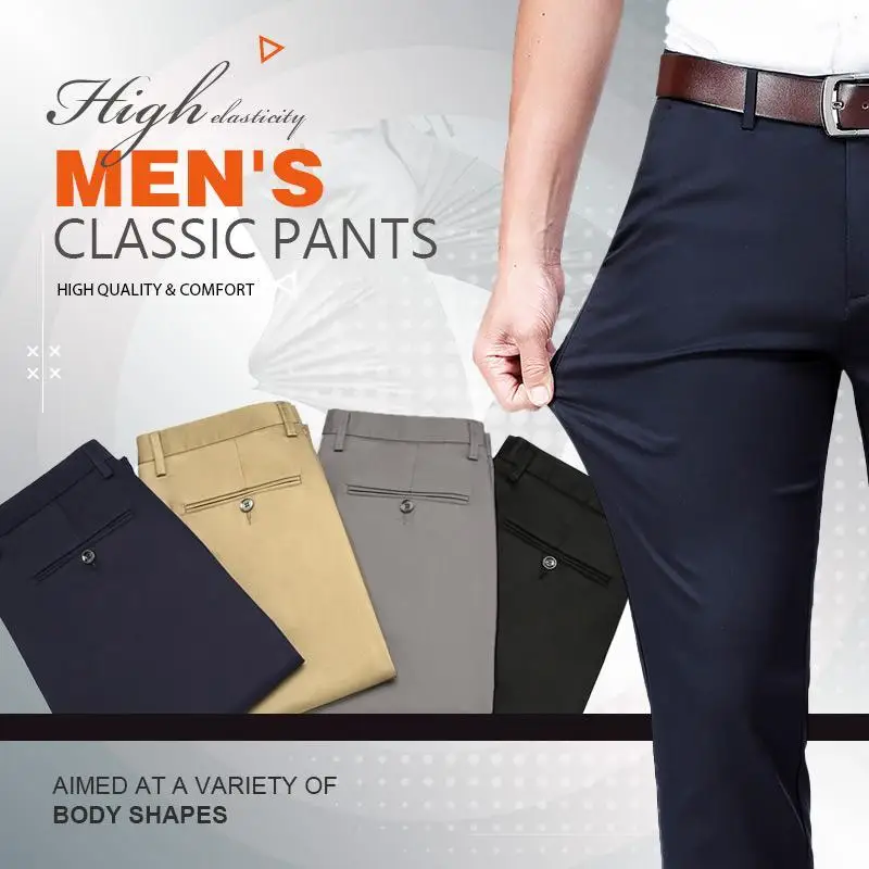 High Stretch Men's Classic Pants 5 Colors Spring Summer Casual Pants Wear-Resistant High Waist Trousers Business Casual Pants
High Stretch Men's Classic Pants 5 Colors Spring Summer Casual Pants Wear-Resistant High Waist Trousers Business Casual Pants