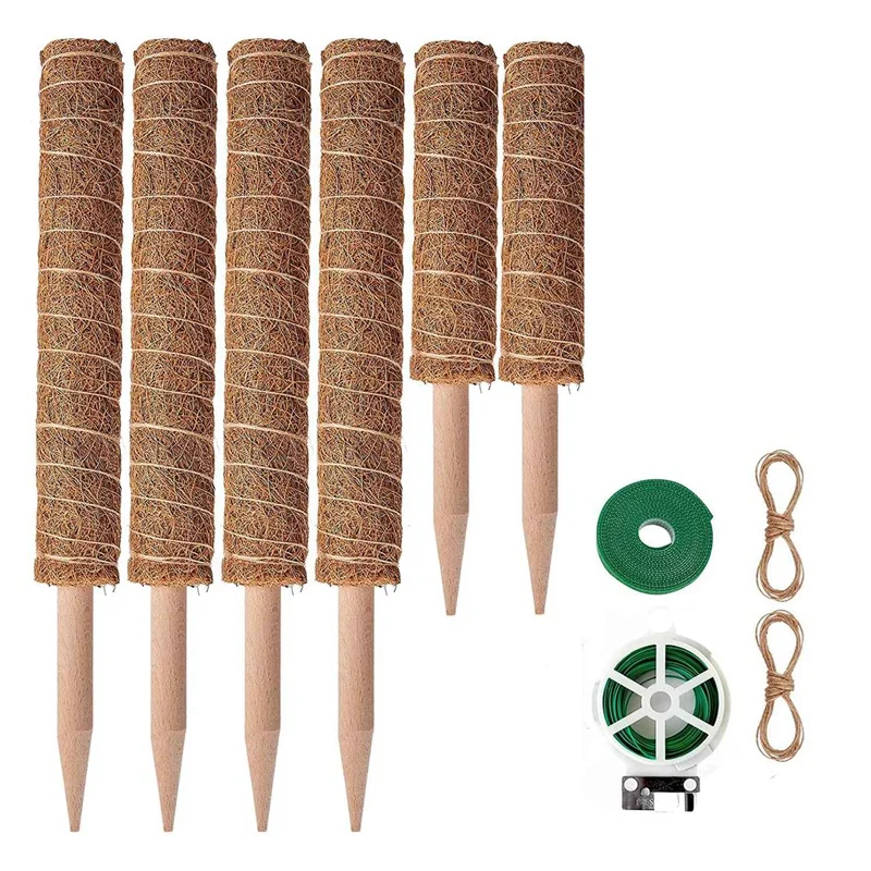6Pcs Moss Pole For Plants Monstera,Coco Coir Poles For Indoor Climbing Plants Grow Upwards,With Twist Ties And Jute Rope
6Pcs Moss Pole For Plants Monstera,Coco Coir Poles For Indoor Climbing Plants Grow Upwards,With Twist Ties And Jute Rope