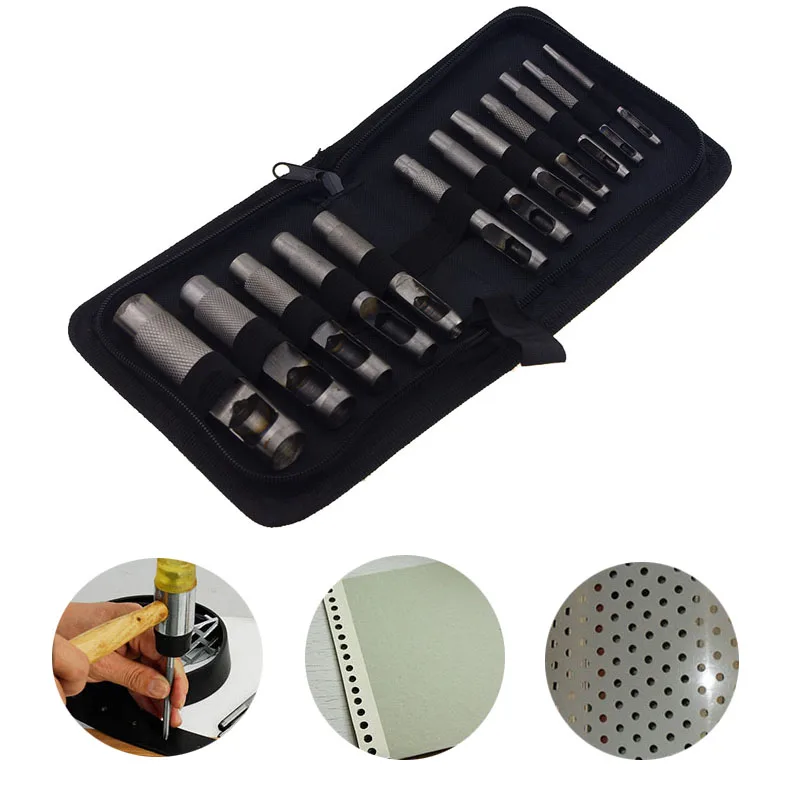 High-quality Leather Punching Tool Set - 12 Pieces of 3-19mm Alloy Steel Punching Tools for DIY Belts and Leatherwork
High-quality Leather Punching Tool Set - 12 Pieces of 3-19mm Alloy Steel Punching Tools for DIY Belts and Leatherwork