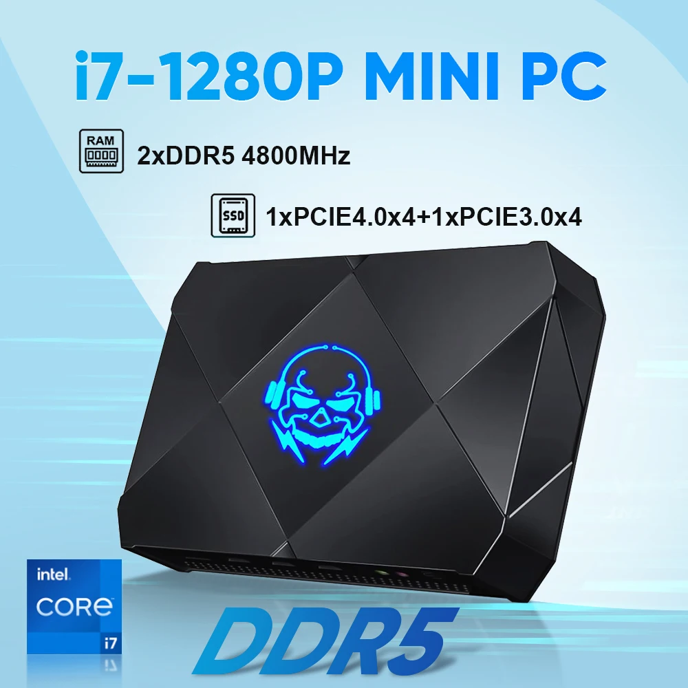 

12Th Gen Mini PC Intel Core i7 1280P i7-1255U i5-1240P Windows 11 Pro Small Desktop Computers Tower Support Triple Display 4K