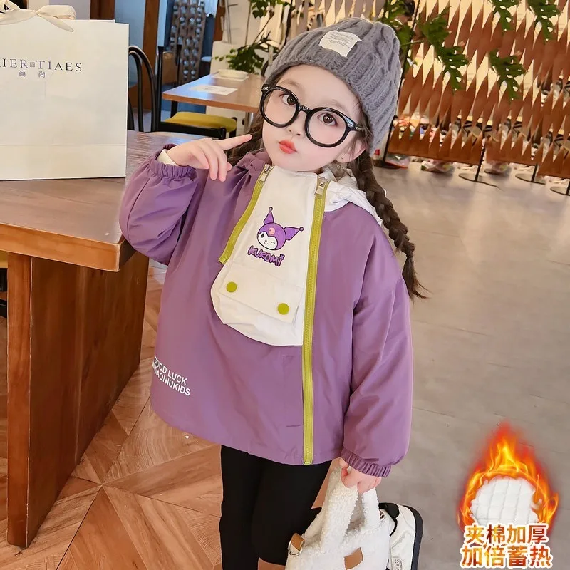 Cartoon Sanrios Kuromi Children's Fashion Zipper Charge Coat Kawaii Thickened Warm Waterproof Jacket Cute Casual Clothing Top
Cartoon Sanrios Kuromi Children's Fashion Zipper Charge Coat Kawaii Thickened Warm Waterproof Jacket Cute Casual Clothing Top