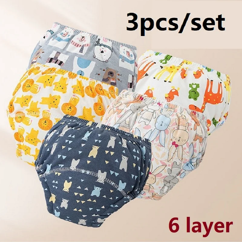 3pcs/lot Baby Reusable Washable Diaper Pant Infant Potty Training Cloth Pocket Nappy Panties Diapers 6 Layers Cover Wrap Suits
3pcs/lot Baby Reusable Washable Diaper Pant Infant Potty Training Cloth Pocket Nappy Panties Diapers 6 Layers Cover Wrap Suits