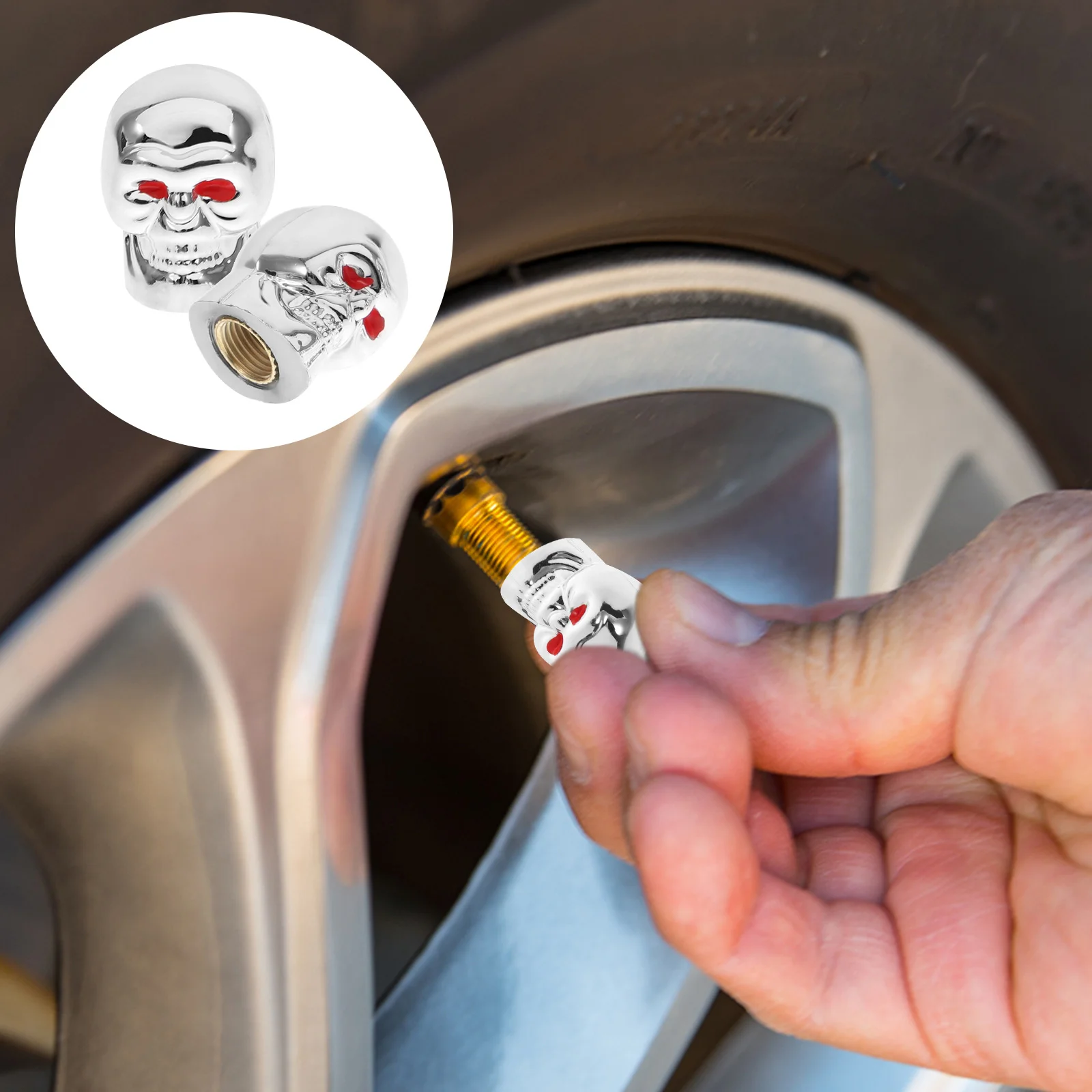4pcs/10pcs Pack Skull Auto Tyre Air Valve Stem Caps Auto Car Valve Caps Wheel Valve Cap Dust Cover For Bike Car Truck
4pcs/10pcs Pack Skull Auto Tyre Air Valve Stem Caps Auto Car Valve Caps Wheel Valve Cap Dust Cover For Bike Car Truck