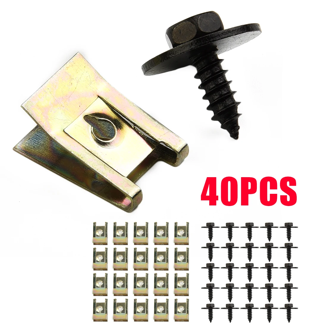 40pcs U-Type Plate Nuts Speed Clips Hex Screws Fasteners Undertray Sheet Metal Fixing For BMW Car Panel Fender Accessories
40pcs U-Type Plate Nuts Speed Clips Hex Screws Fasteners Undertray Sheet Metal Fixing For BMW Car Panel Fender Accessories