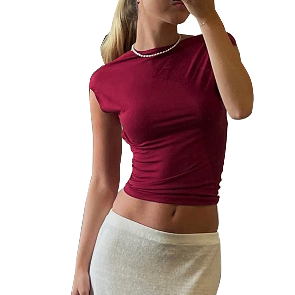 Summer Crop Top Open Back T Shirt Short Tight Women Solid Color Night Clubwear Backless Top Bodycon Tshirt Short Sleeve Crop Top
Summer Crop Top Open Back T Shirt Short Tight Women Solid Color Night Clubwear Backless Top Bodycon Tshirt Short Sleeve Crop Top
