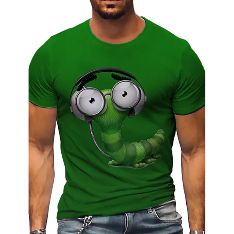 

Fashion Men's T-Shirts Summer Fun Cute Funny Frog Graphics 3D Printing Short Sleeves Casual Harajuku Style Street Style Clothing
