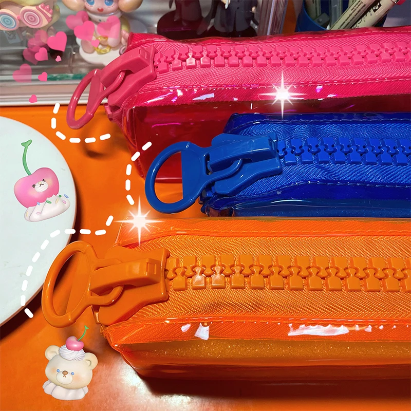 PVC Large Zipper Pencil Case Fluorescent Transparent Color Square Large Capacity Student Stationery School Supplies Storage Bag
PVC Large Zipper Pencil Case Fluorescent Transparent Color Square Large Capacity Student Stationery School Supplies Storage Bag
