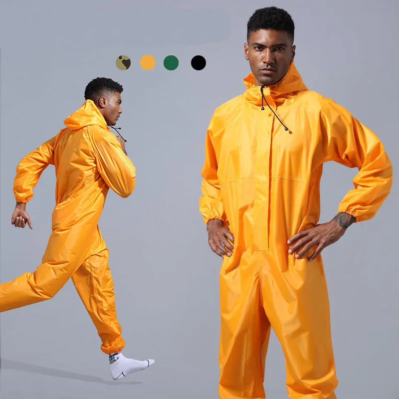 Working Coveralls Waterproof Hooded Raincoat Overalls Anti-oily Dust-proof Paint Spray clothing Hood Protective Work clothes 
Working Coveralls Waterproof Hooded Raincoat Overalls Anti-oily Dust-proof Paint Spray clothing Hood Protective Work clothes