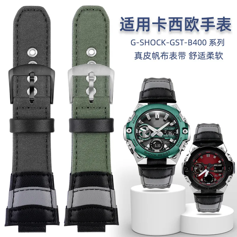 Ремешок для часов аксессуары для CASIO gst-b400 / gst-b200/ga2100, нейлоновый ремешок, ремешок из настоящей кожи для мужчин, браслет 
Ремешок для часов аксессуары для CASIO gst-b400 / gst-b200/ga2100, нейлоновый ремешок, ремешок из настоящей кожи для мужчин, браслет