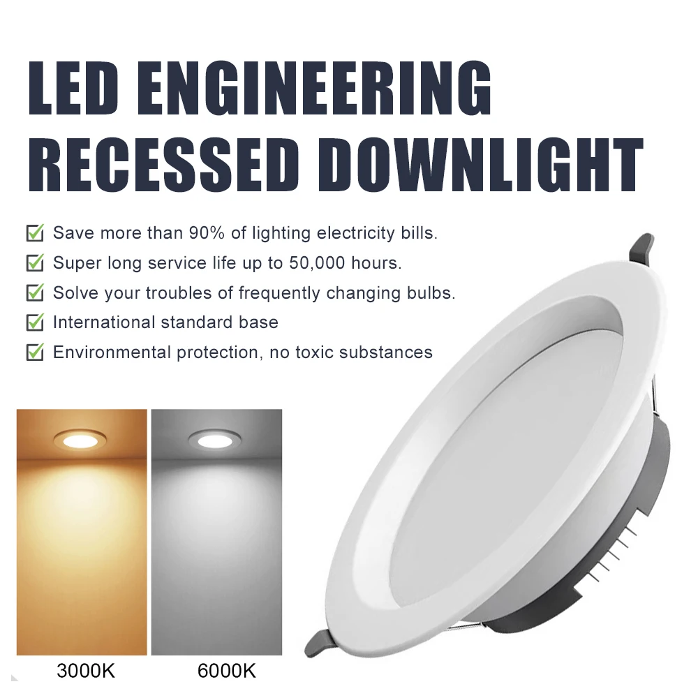 1PC/2PC LED Downlight 5W 7W 9W 12W 18W AC 220V Recessed Ceiling Light Round Led Panel Down Lights Spotlight Indoor Lighting
1PC/2PC LED Downlight 5W 7W 9W 12W 18W AC 220V Recessed Ceiling Light Round Led Panel Down Lights Spotlight Indoor Lighting