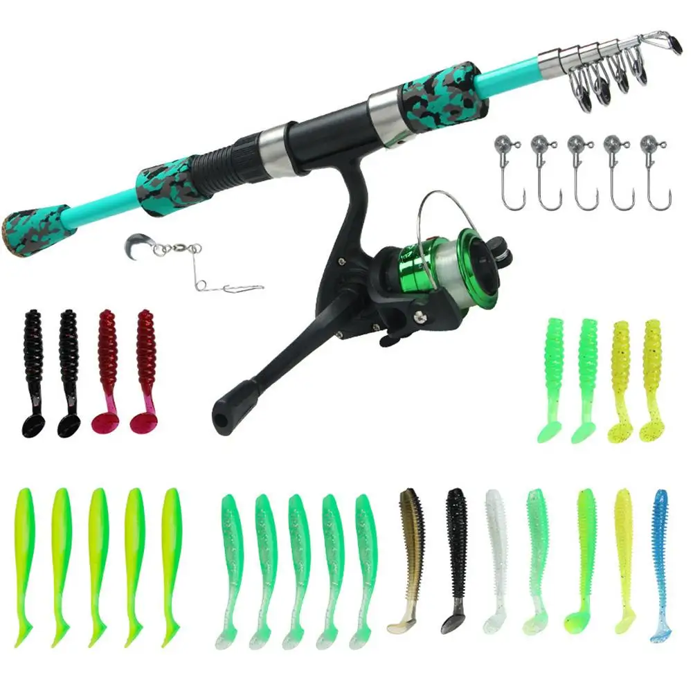 29pcs 1.5m Telescopic Fishing Rod And Reel Soft Baits Hooks Bag Kit Fishing Rod+ Reel+ Baits+Connecting Ring Fish Tackle Tools
29pcs 1.5m Telescopic Fishing Rod And Reel Soft Baits Hooks Bag Kit Fishing Rod+ Reel+ Baits+Connecting Ring Fish Tackle Tools
