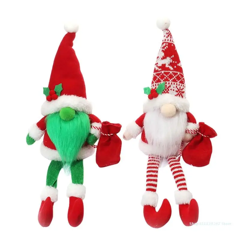 

C5AD Рождественская Длинная нога, гном, сувенирная сумка, эльф, карликовая кукла, украшение, Декор
