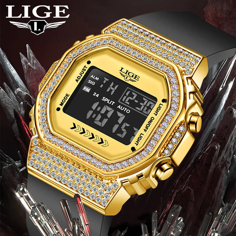Luxury Sports Watch for Men Quartz Watches Wristwatch Black Gold Iced Out Diamond Inlay Case Business Man Led Clock Male Relogio
Luxury Sports Watch for Men Quartz Watches Wristwatch Black Gold Iced Out Diamond Inlay Case Business Man Led Clock Male Relogio