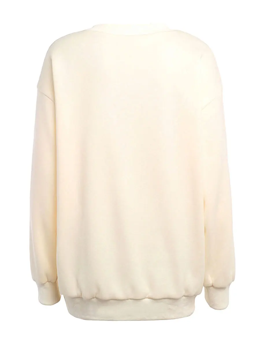 

Свитшот женский оверсайз с длинным рукавом, винтажный графический пуловер с круглым вырезом, топы, осенняя одежда