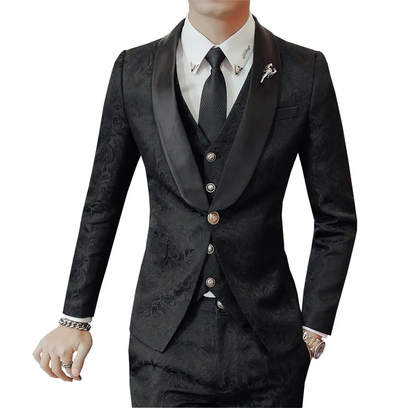 High Quality Men Floral Jacquard Print Designs Suits 3 Pieces Set Slim Fit Wedding Tuxedos Blazers Jacket Trousers Vest Pants
High Quality Men Floral Jacquard Print Designs Suits 3 Pieces Set Slim Fit Wedding Tuxedos Blazers Jacket Trousers Vest Pants