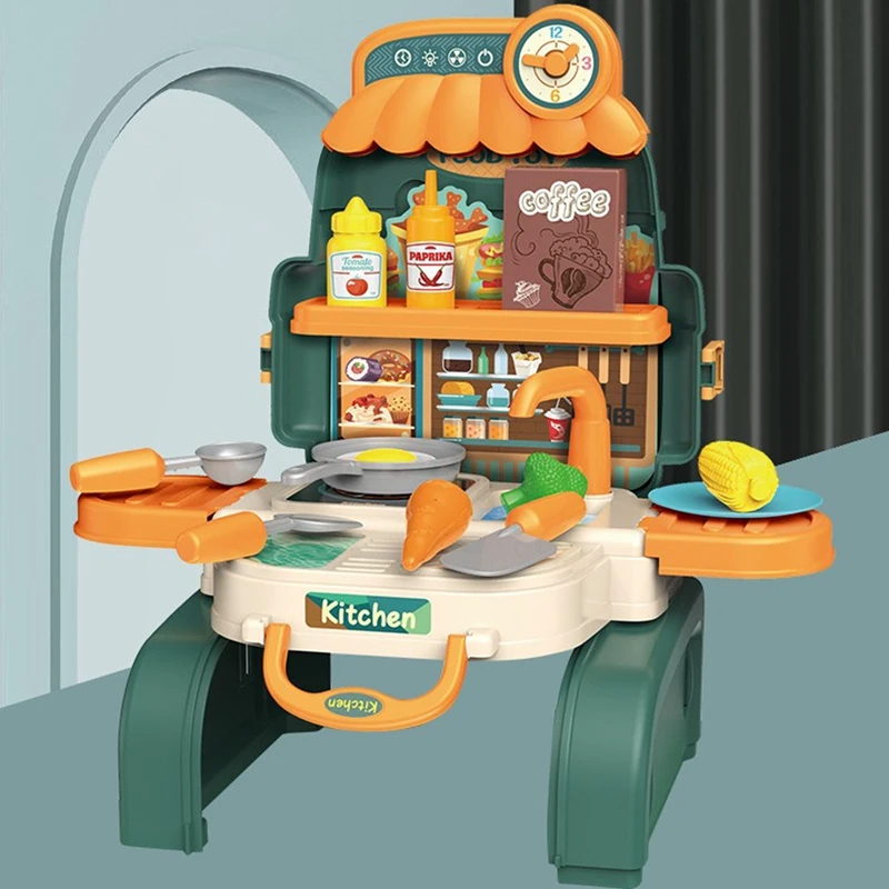 21 PCS 3-In-1 Kitchen Cooking Toys Backpack Pretend Play Chef Cooking Kitchen Set Kids Kitchen Playset Toys
21 PCS 3-In-1 Kitchen Cooking Toys Backpack Pretend Play Chef Cooking Kitchen Set Kids Kitchen Playset Toys