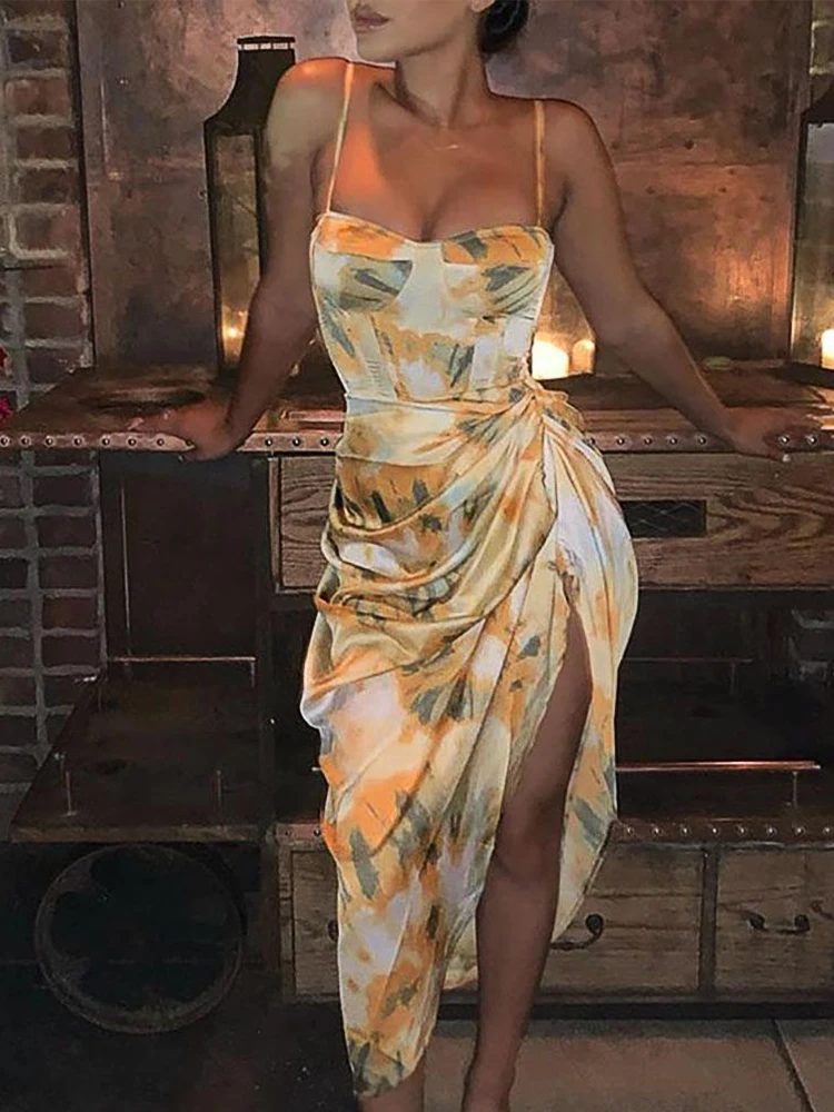 Print Floral Spaghetti Strap Dress Women 2022 Summer Sexy Print Square Neck High Slit Ruched Midi Party Robe Y2K
Print Floral Spaghetti Strap Dress Women 2022 Summer Sexy Print Square Neck High Slit Ruched Midi Party Robe Y2K