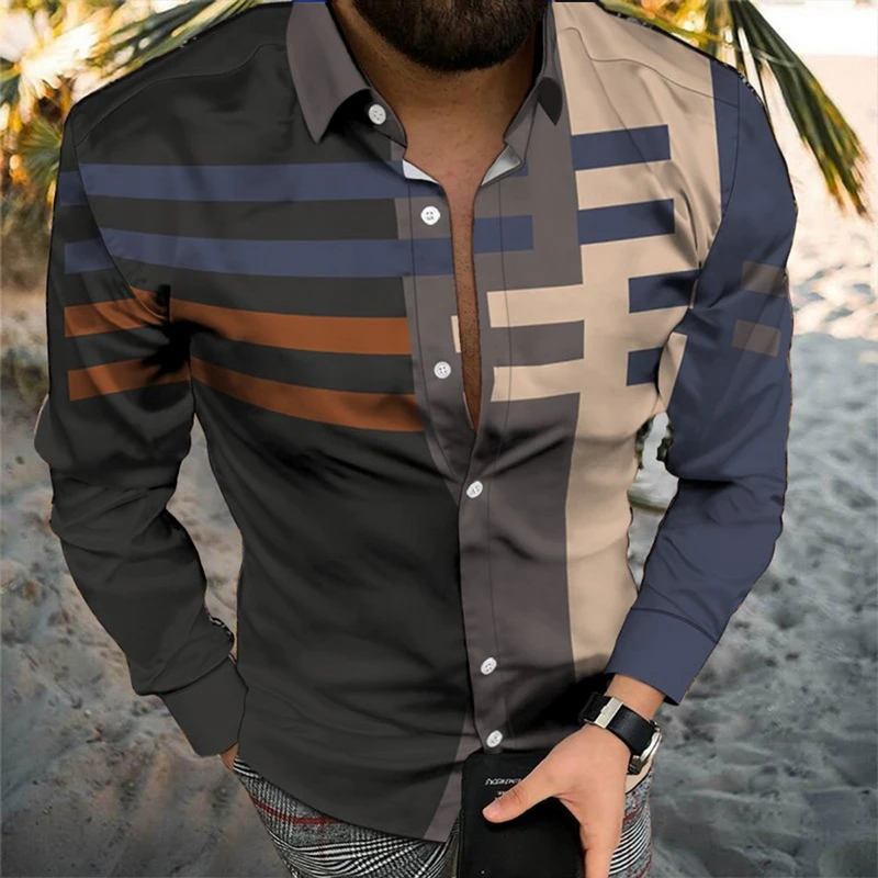 Fashion Men Shirt Turn-down Collar Button Casual Shirts Plaid Contrast Color Print Long Sleeve Tops Mens Clothes Hawaii Cardigan
Fashion Men Shirt Turn-down Collar Button Casual Shirts Plaid Contrast Color Print Long Sleeve Tops Mens Clothes Hawaii Cardigan