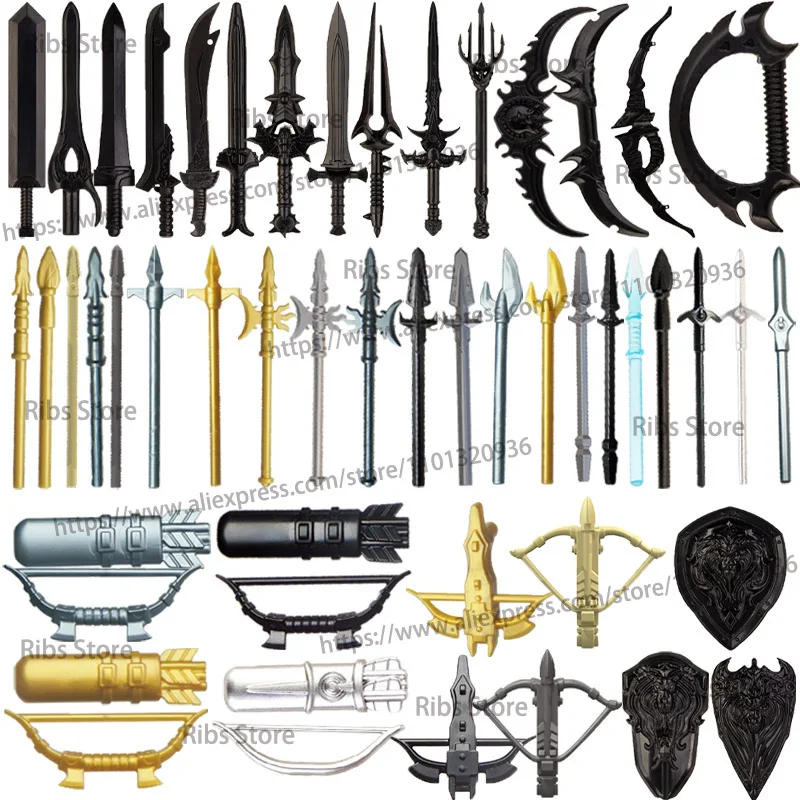 Medieval Weapon Building Block Soldier Figures Accessories Bow Arrow Sword Spear Ax Military Armor Shield MOC Bricks Toys C397
Medieval Weapon Building Block Soldier Figures Accessories Bow Arrow Sword Spear Ax Military Armor Shield MOC Bricks Toys C397