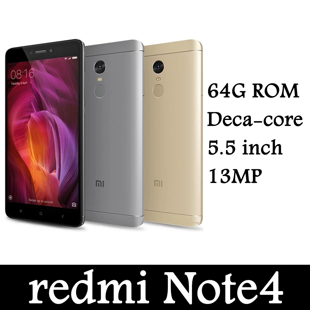 Xiaomi redmi Note 4 Smartphones 5.5INCH Deca-core 13MP global version 3G RAM 64G ROM Android mobile phones unlocked celulares
Xiaomi redmi Note 4 Smartphones 5.5INCH Deca-core 13MP global version 3G RAM 64G ROM Android mobile phones unlocked celulares