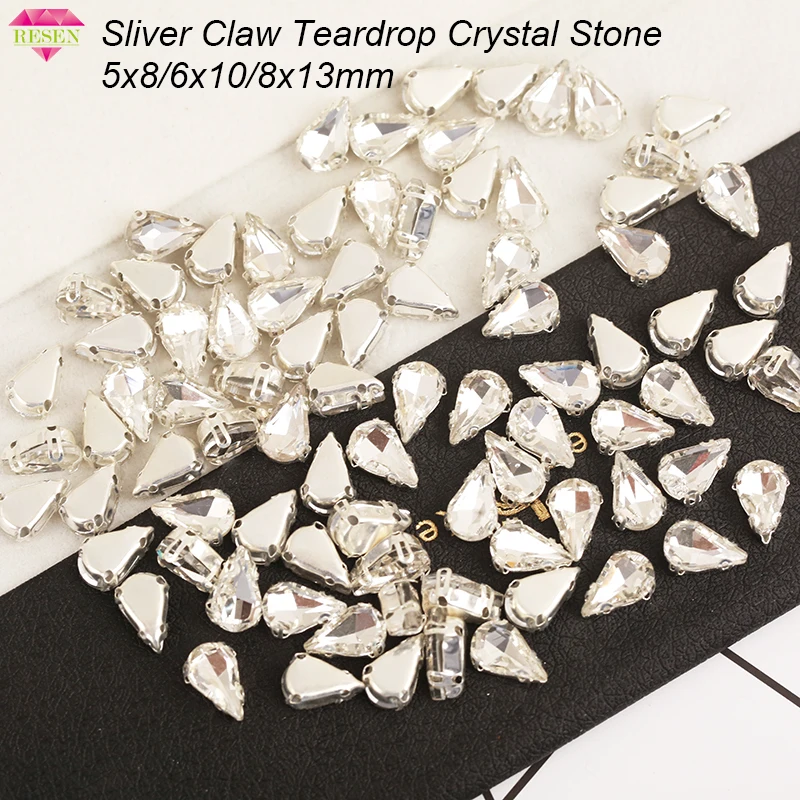 RESEN Sell at a loss 5X8/6x10//8x13mm Sliver Claw Teardrop Crystal Stones Flatback Glass Strass For Diy Garment Accessories
RESEN Sell at a loss 5X8/6x10//8x13mm Sliver Claw Teardrop Crystal Stones Flatback Glass Strass For Diy Garment Accessories