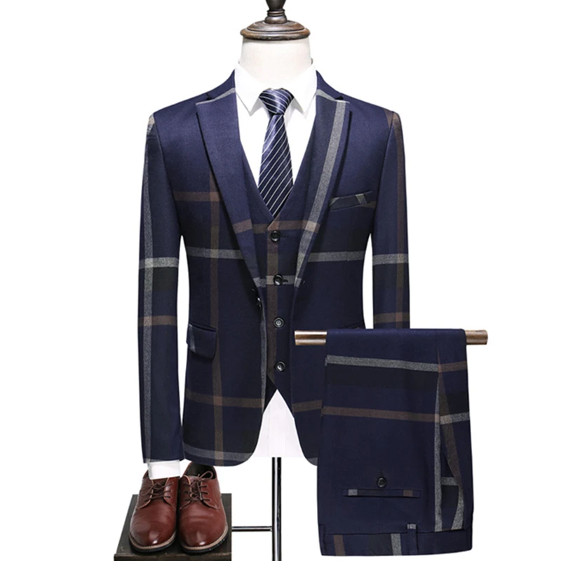 Men's Wedding Plaid Blue Gray Blazers Jacket Pants Vest 3 Pcs Set 2023 Slim Fit Business Tuxedo Dress Classic Formal Suits Coat
Men's Wedding Plaid Blue Gray Blazers Jacket Pants Vest 3 Pcs Set 2023 Slim Fit Business Tuxedo Dress Classic Formal Suits Coat