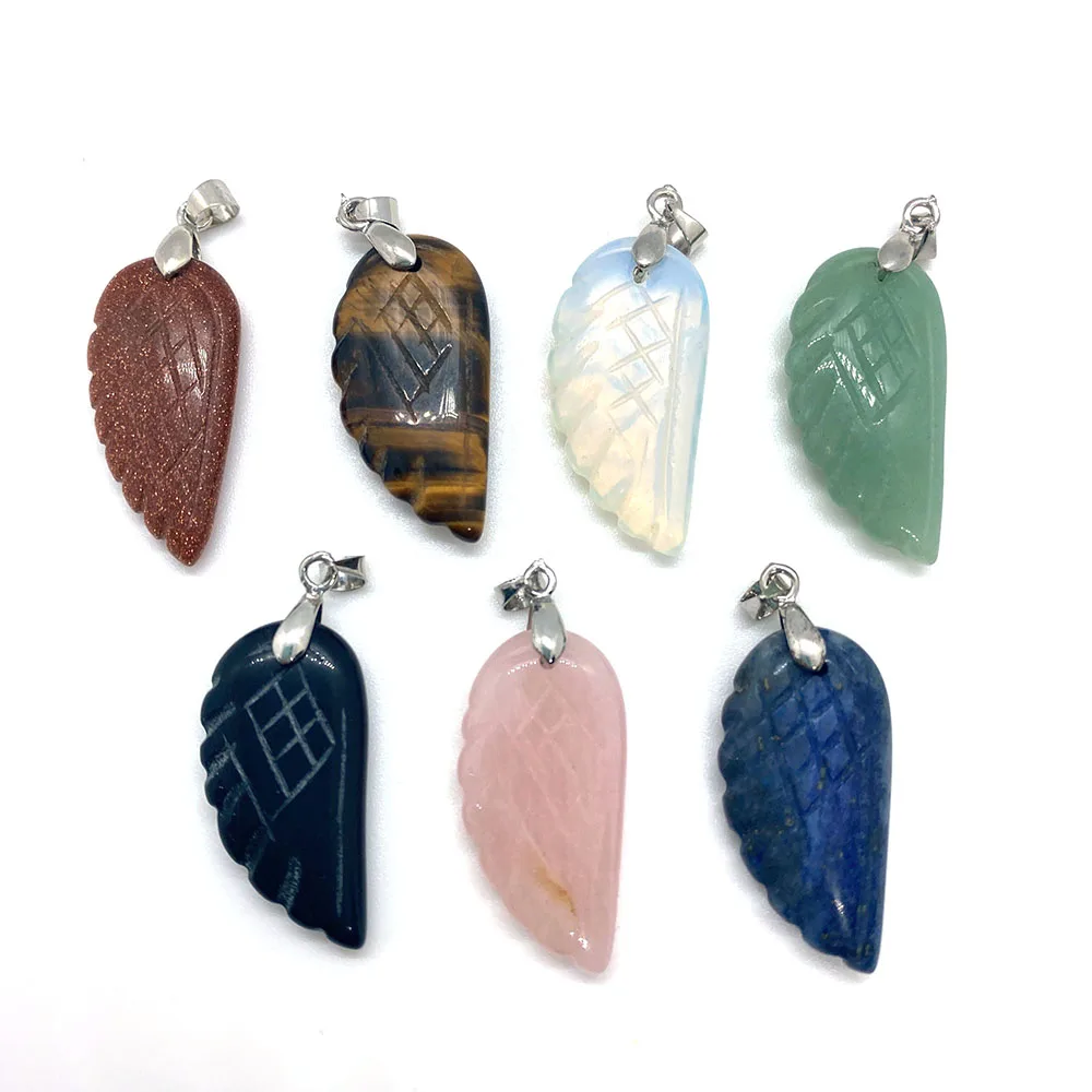 Exquisite Natural Stone Wing-shaped Charm Black Agate Rose Quartz Pendant for MakingDIY Fashion Jewelry Necklace Bracelet14x30mm
Exquisite Natural Stone Wing-shaped Charm Black Agate Rose Quartz Pendant for MakingDIY Fashion Jewelry Necklace Bracelet14x30mm