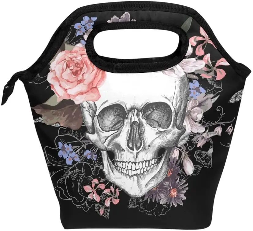 Lunch Bag Vintage Skull Flower Insulated Reusable Lunch Box Portable Lunch Tote Bag Meal Bag Ice Pack for Boys Girls Women Men
Lunch Bag Vintage Skull Flower Insulated Reusable Lunch Box Portable Lunch Tote Bag Meal Bag Ice Pack for Boys Girls Women Men