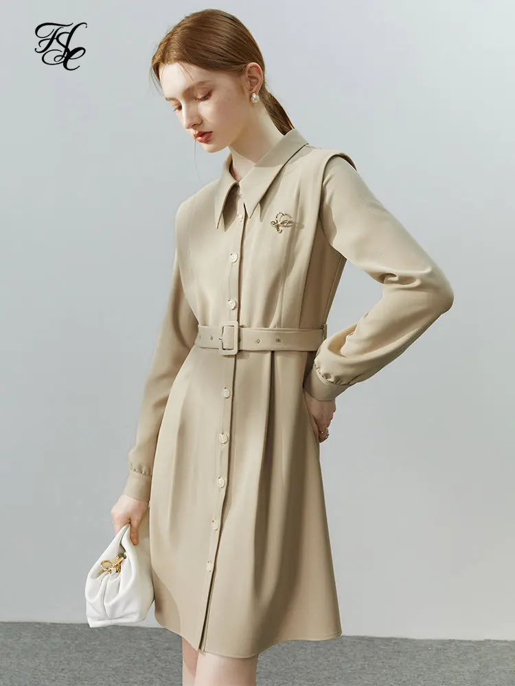 Женское платье-рубашка в стиле FSLE, темпераментное простое офисное платье до колена с высокой талией и поясом для ранней осени 2022
Женское платье-рубашка в стиле FSLE, темпераментное простое офисное платье до колена с высокой талией и поясом для ранней осени 2022