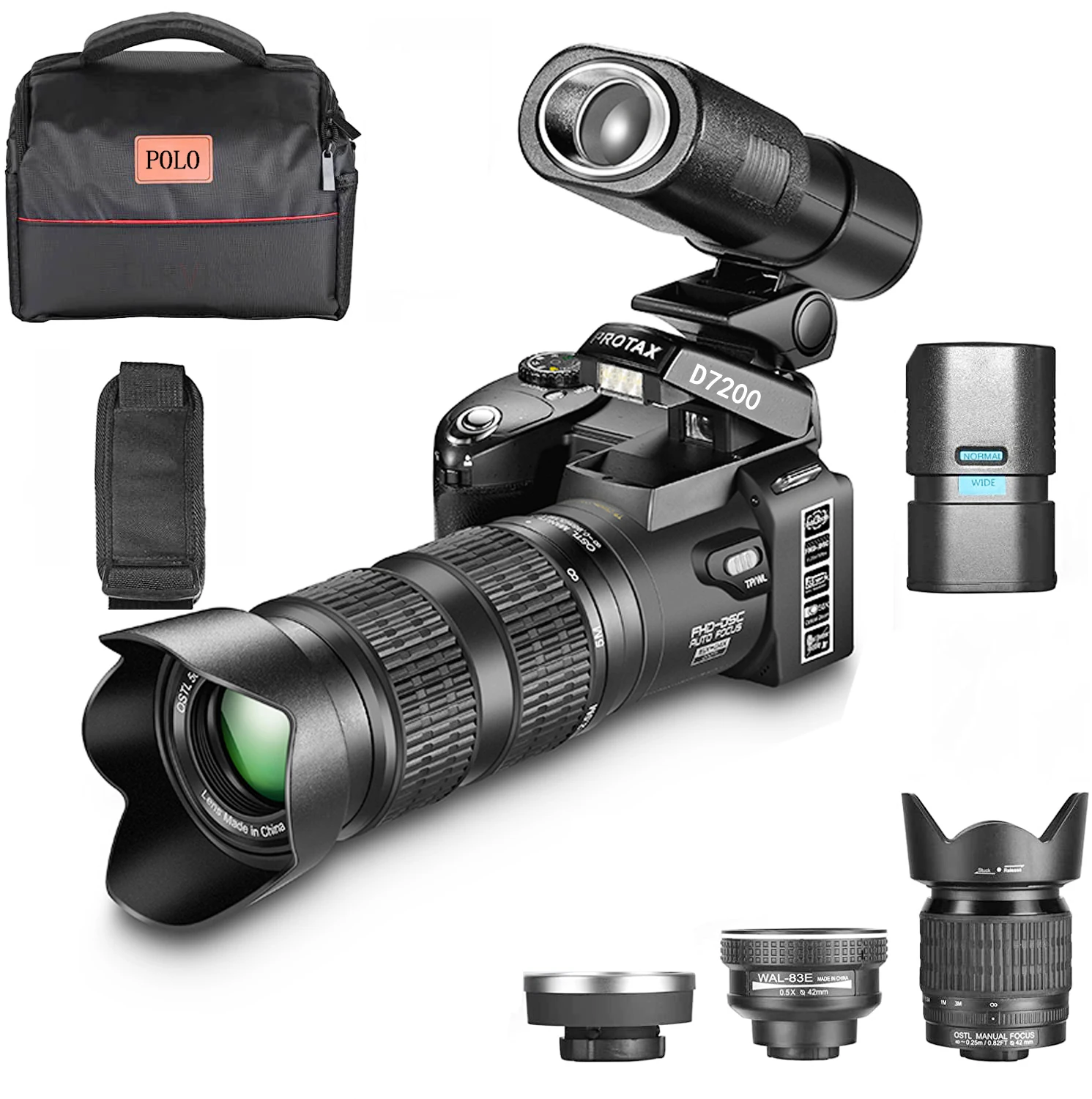 Цифровая камера ELRVIKE HD POLO D7200 PROTAX, Профессиональная зеркальная видеокамера с автофокусом, 33 миллиона пикселей, 24-кратный оптический зум, три объектива
Цифровая камера ELRVIKE HD POLO D7200 PROTAX, Профессиональная зеркальная видеокамера с автофокусом, 33 миллиона пикселей, 24-кратный оптический зум, три объектива