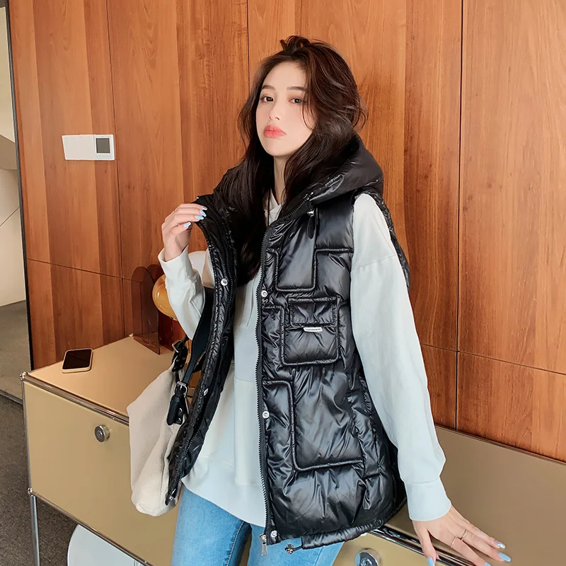 Cotton clothing women winter loose oversized women's pocket hooded down cotton jacket can shoulder vest cotton vest jacket
Cotton clothing women winter loose oversized women's pocket hooded down cotton jacket can shoulder vest cotton vest jacket