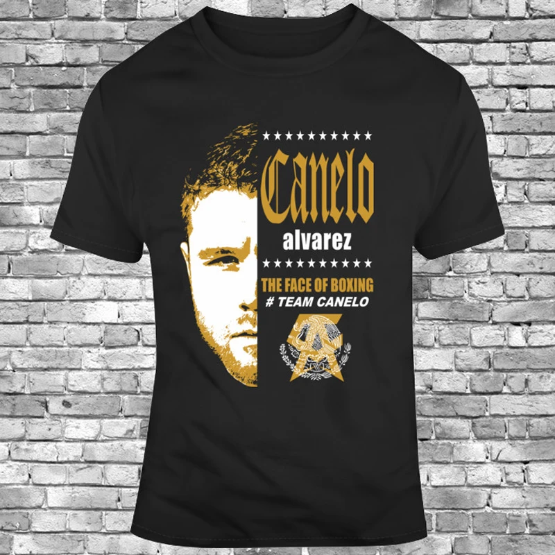 Team Canelo. Mexico Boxer Canelo Alvarez Face T Shirt. New 100% Cotton Short Sleeve O-Neck Casual T-shirts Loose Top Size S-3XL 
Team Canelo. Mexico Boxer Canelo Alvarez Face T Shirt. New 100% Cotton Short Sleeve O-Neck Casual T-shirts Loose Top Size S-3XL
