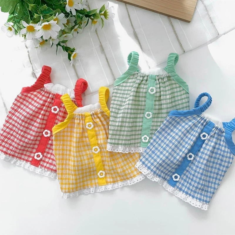 Classic Plaid Pet Suspenders Summer Thin Dog Vest Teddy Bear Breathable Clothes Lace Edge Puppy Bottoming Shirt
Classic Plaid Pet Suspenders Summer Thin Dog Vest Teddy Bear Breathable Clothes Lace Edge Puppy Bottoming Shirt