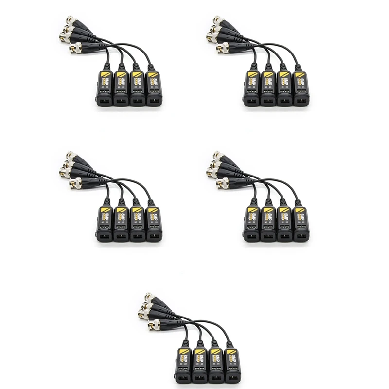 10 Pairs 8MP BNC CCTV Coax Video Balun Transmitter AHD/HD-CVI/TVI/CVBS Passive Twisted for HD AHD CVI TVI Camera
10 Pairs 8MP BNC CCTV Coax Video Balun Transmitter AHD/HD-CVI/TVI/CVBS Passive Twisted for HD AHD CVI TVI Camera