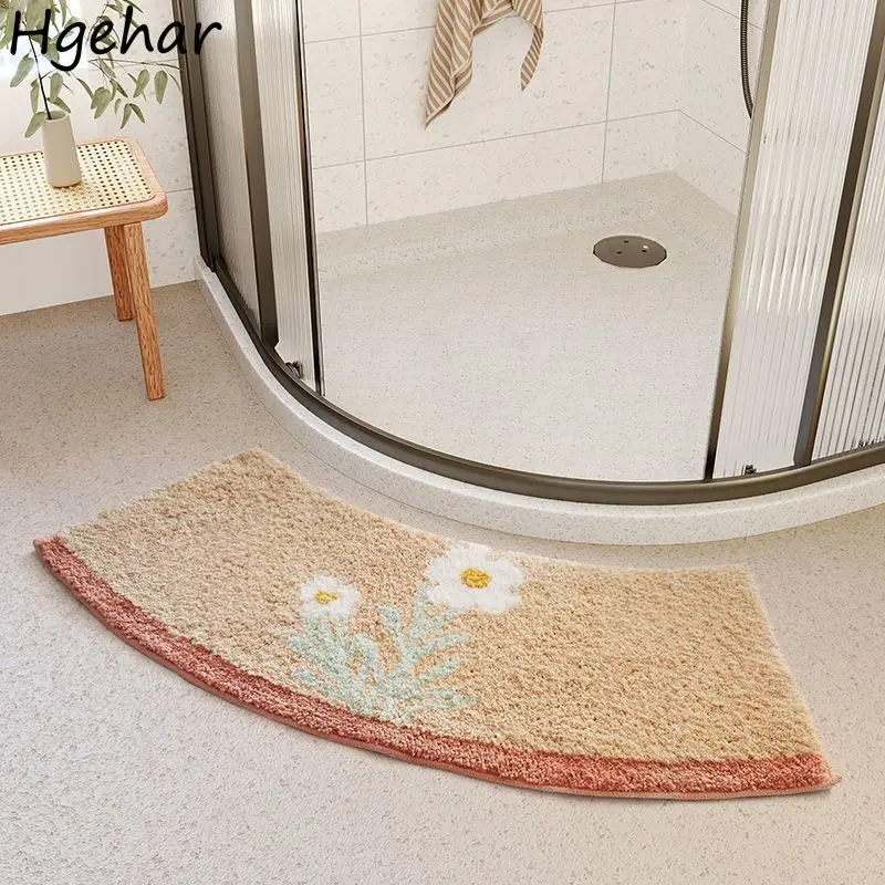 Bath Mats Soft Floral Non-slip Water Absorbent Bathroom Door Mat Anti-drop Arc-shaped Shower Modern Simple Rugs Home Textile Ins
Bath Mats Soft Floral Non-slip Water Absorbent Bathroom Door Mat Anti-drop Arc-shaped Shower Modern Simple Rugs Home Textile Ins