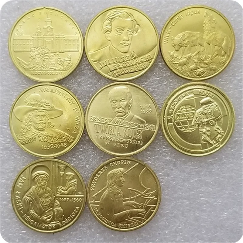 Польская позолоченная латунная памятная Коллекционная монета, подарок, удачная монета 
Польская позолоченная латунная памятная Коллекционная монета, подарок, удачная монета