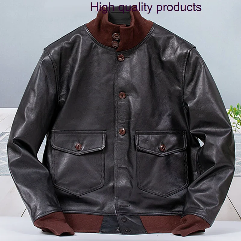 Cow Natural Men Genuine Style Top Layer Cowhide Motorcycle Bomber Pilot Real Leather Jacket Man 
Cow Natural Men Genuine Style Top Layer Cowhide Motorcycle Bomber Pilot Real Leather Jacket Man