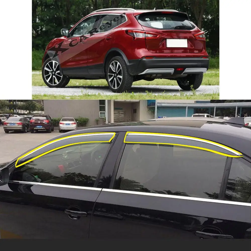Car Body Styling Sticker Plastic Window Glass Wind Visor Rain/Sun Smoke Guard Vent Awnings For NISSAN Qashqai J11 2016-2021
Car Body Styling Sticker Plastic Window Glass Wind Visor Rain/Sun Smoke Guard Vent Awnings For NISSAN Qashqai J11 2016-2021