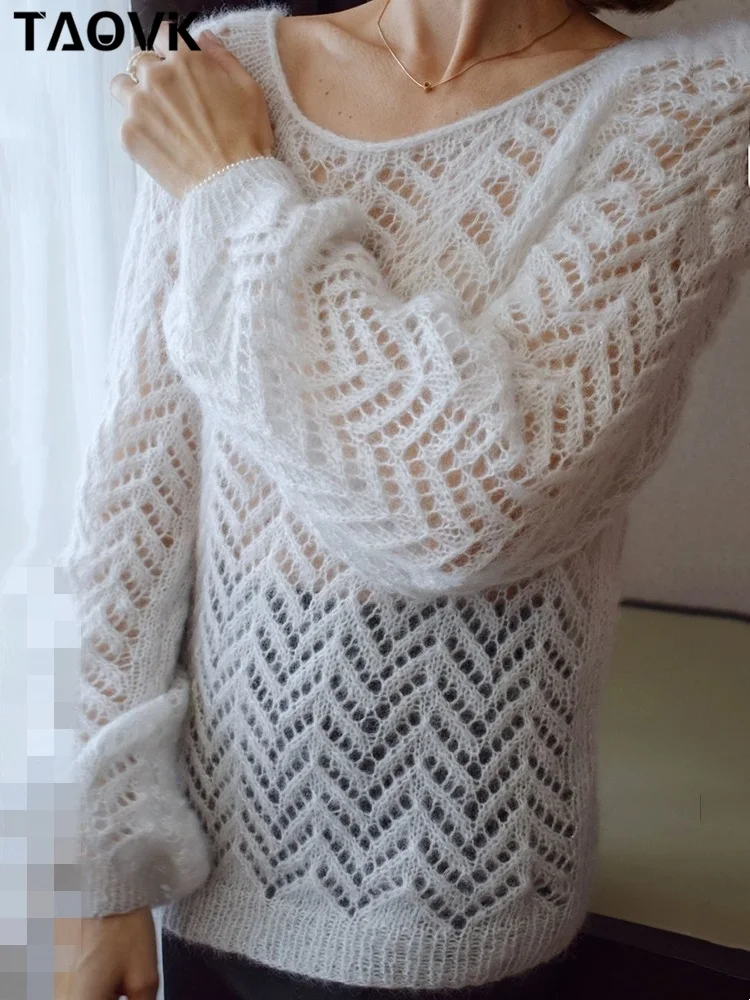 TAOVK Women's O-neck Crochet Knitted Sweaters Lightweight Sheer Thin Mesh Pullover See Through Sweater Loose Tops
TAOVK Women's O-neck Crochet Knitted Sweaters Lightweight Sheer Thin Mesh Pullover See Through Sweater Loose Tops