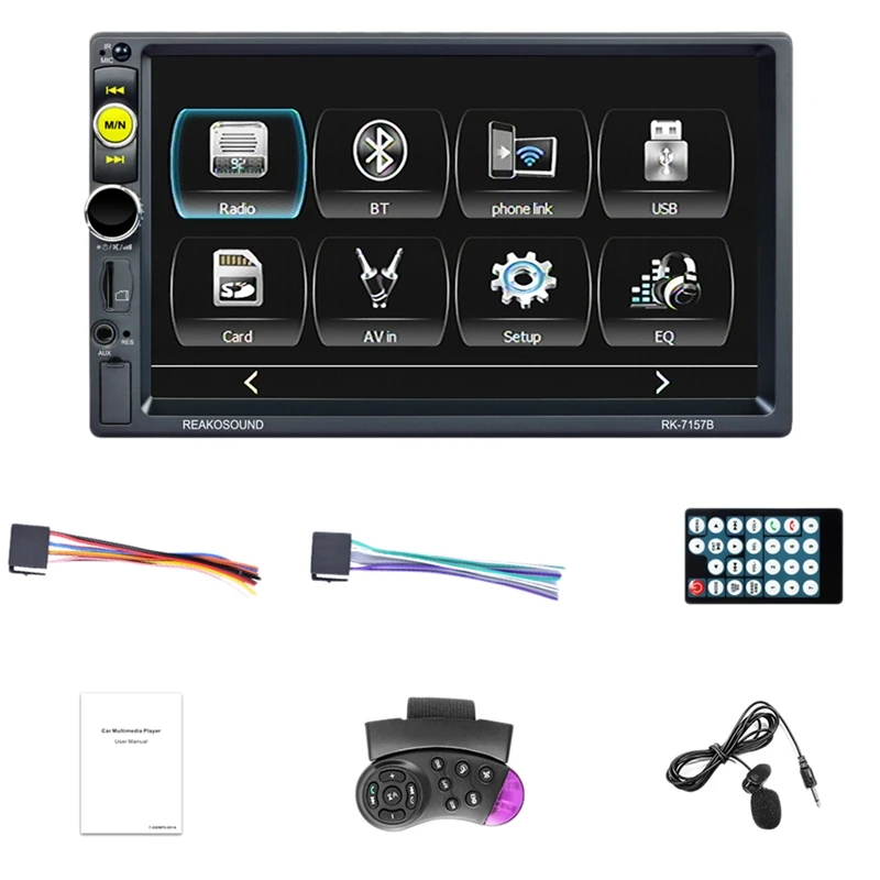 Double Din 7 Inch Car Stereo With Carplay, Full Press Screen Car MP5 Player Mirror Link Bluetooth FM Remote Control
Double Din 7 Inch Car Stereo With Carplay, Full Press Screen Car MP5 Player Mirror Link Bluetooth FM Remote Control