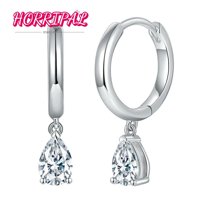 HORRIPAL D VVS1 Pear Cut Moissanite Hoop Earrings S925 Silver 18k Platinum Plated Tear Drop Style Certified Flawless Gemstone
HORRIPAL D VVS1 Pear Cut Moissanite Hoop Earrings S925 Silver 18k Platinum Plated Tear Drop Style Certified Flawless Gemstone