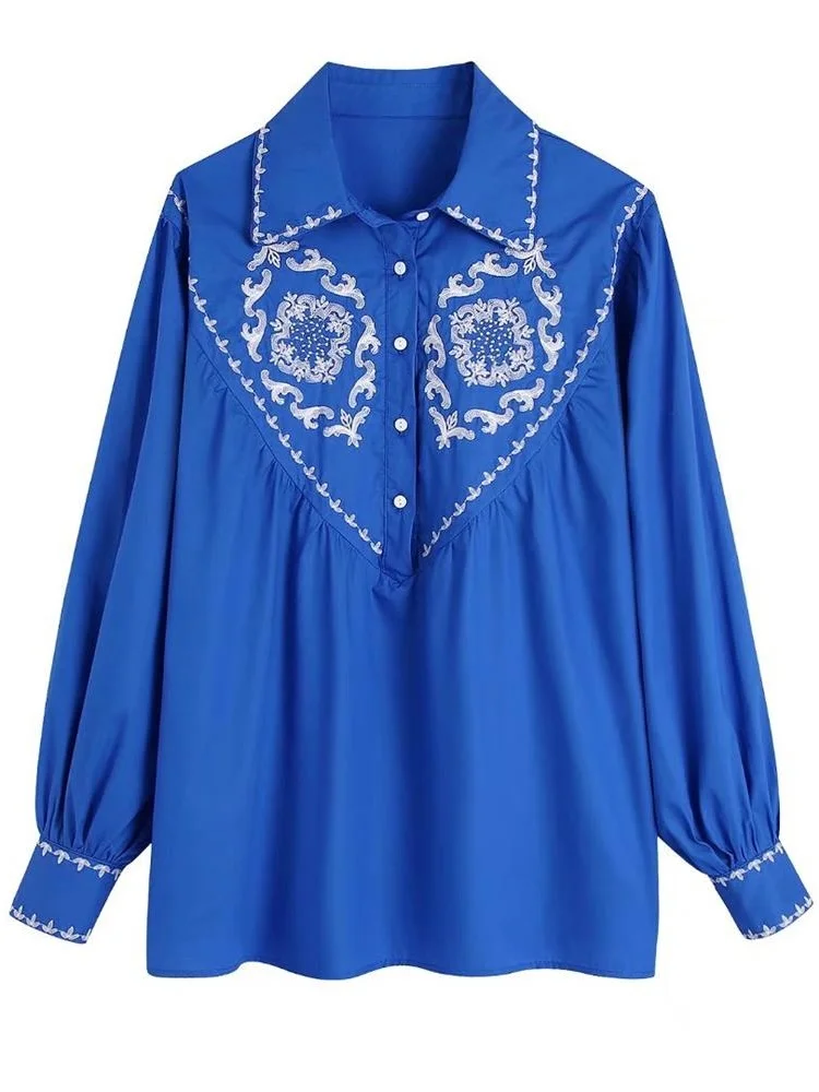 MESTTRAF Sexy Design 2022 Women Contrast Embroidery Blouses Vintage Lapel Long Sleeve Button Up Female Shirts Blusas Chic Tops
MESTTRAF Sexy Design 2022 Women Contrast Embroidery Blouses Vintage Lapel Long Sleeve Button Up Female Shirts Blusas Chic Tops
