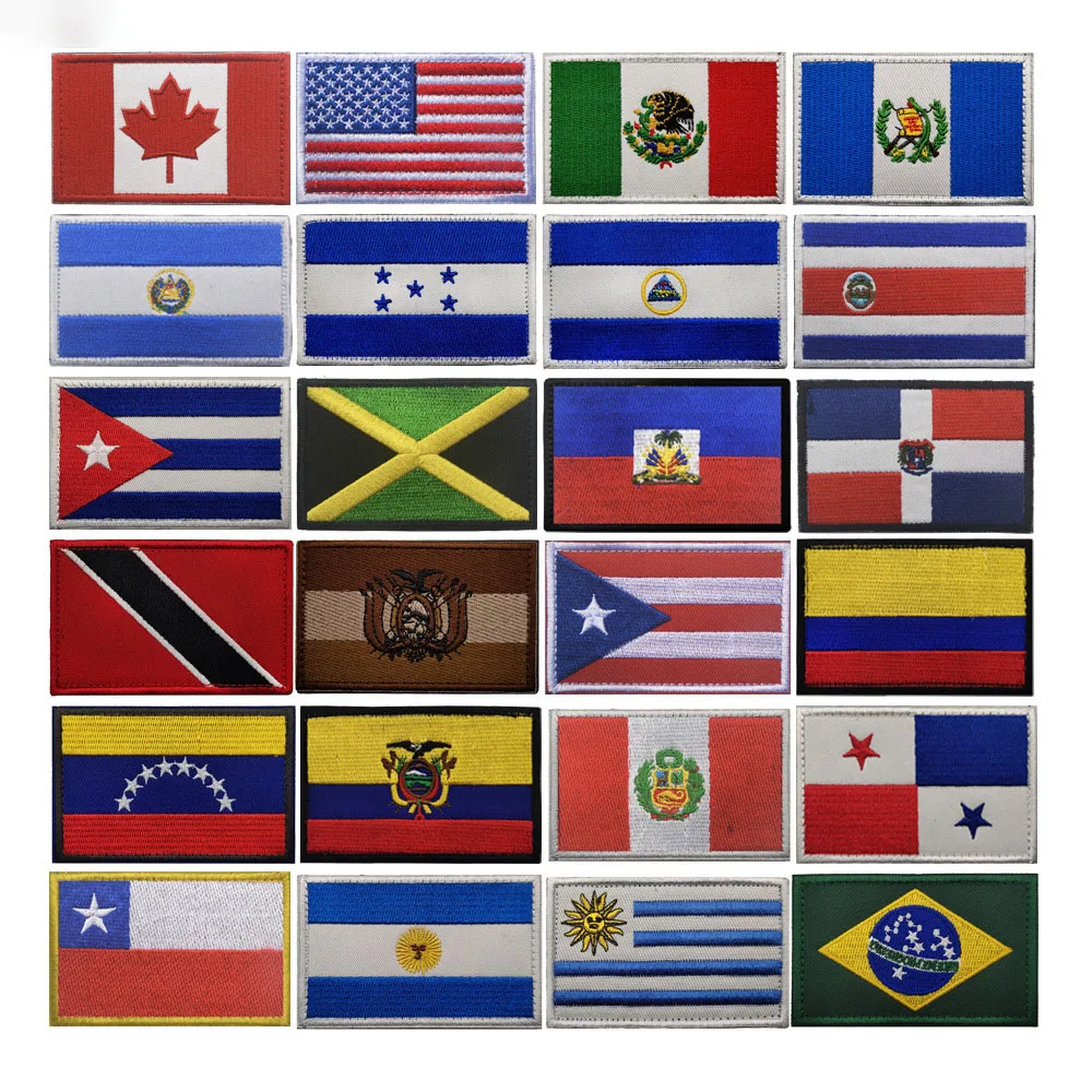 Embroidery Flag Patch Chile Brazil America Mexico Canada Tactical Hook Loop Patches for Clothing Applique Badges Accessories
Embroidery Flag Patch Chile Brazil America Mexico Canada Tactical Hook Loop Patches for Clothing Applique Badges Accessories
