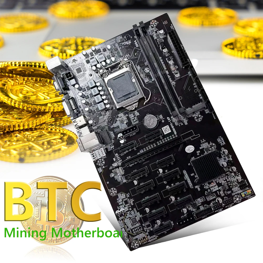 

Материнская плата B250 BTC 12P для майнинга LGA 1151 DDR4 с кабелем SATA2.0, комплект платы для майнинга PCI-E 1X/16X, настольный компьютер 12xgraphics