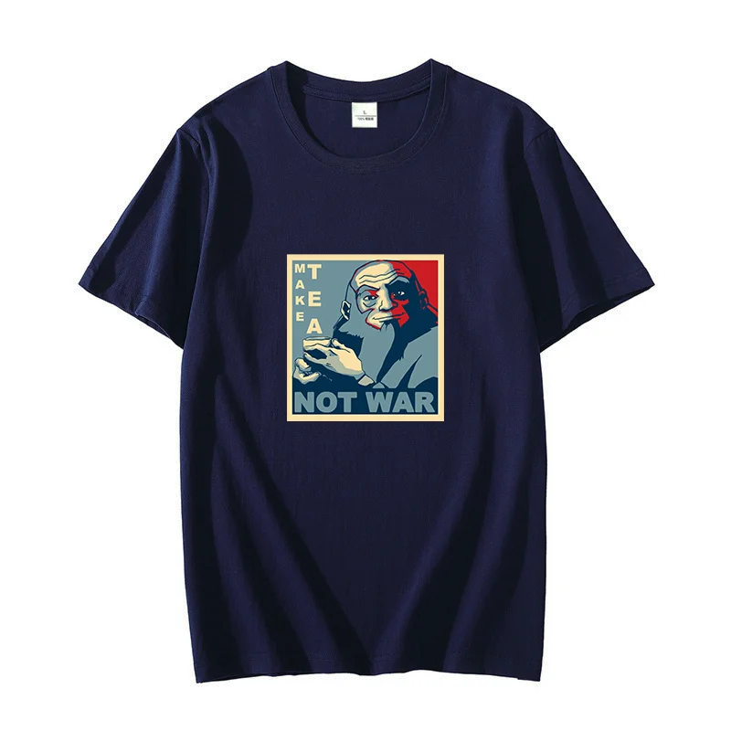 Summer t shirt for men oversize t-shirts Iroh Make Tea Not War Cotton graphic t shirts short sleeve t-shirts Men clothing 
Summer t shirt for men oversize t-shirts Iroh Make Tea Not War Cotton graphic t shirts short sleeve t-shirts Men clothing