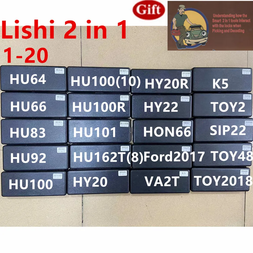 Лидер продаж, 1-20 инструмент Lishi 2 в 1, HU64, HU66, HU83, HU92, HU100, HU101, HU100R, HY22, HY20, HON66, для d2017, VA2T, K5, TOY2018, SIP22, TOY48, TOY2
Лидер продаж, 1-20 инструмент Lishi 2 в 1, HU64, HU66, HU83, HU92, HU100, HU101, HU100R, HY22, HY20, HON66, для d2017, VA2T, K5, TOY2018, SIP22, TOY48, TOY2