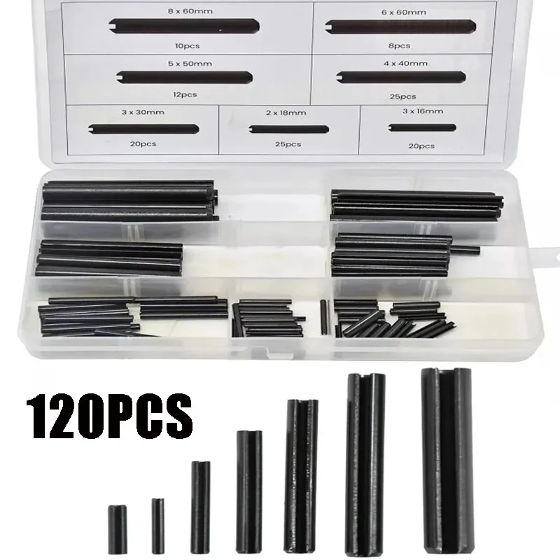 Набор эластичных цилиндрических штифтов из углеродистой стали, 120 шт.
Набор эластичных цилиндрических штифтов из углеродистой стали, 120 шт.