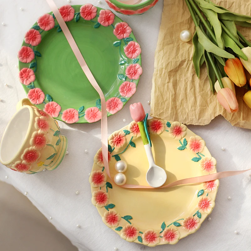 Fairy plate embossed florets breakfast dessert plate home ceramic dish plate salad plate underglaze hand painted
Fairy plate embossed florets breakfast dessert plate home ceramic dish plate salad plate underglaze hand painted
